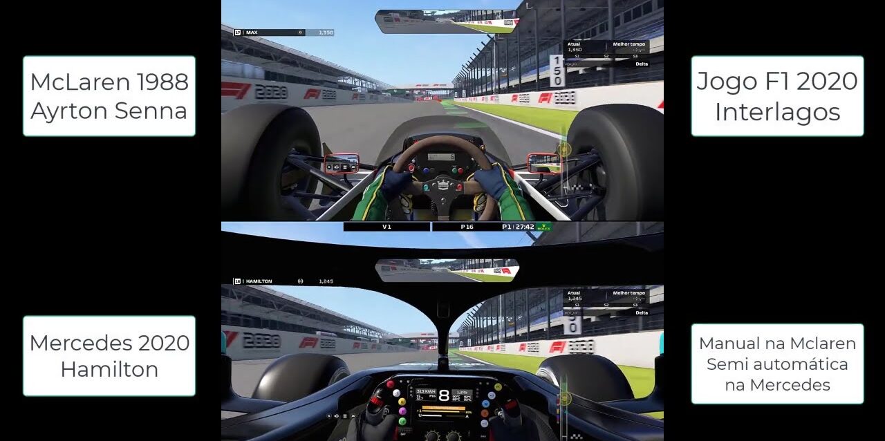 Carro do Senna McLaren 1988 x Carro do Hamilton Mercedes 2020 - Interlagos - Game F1 2020