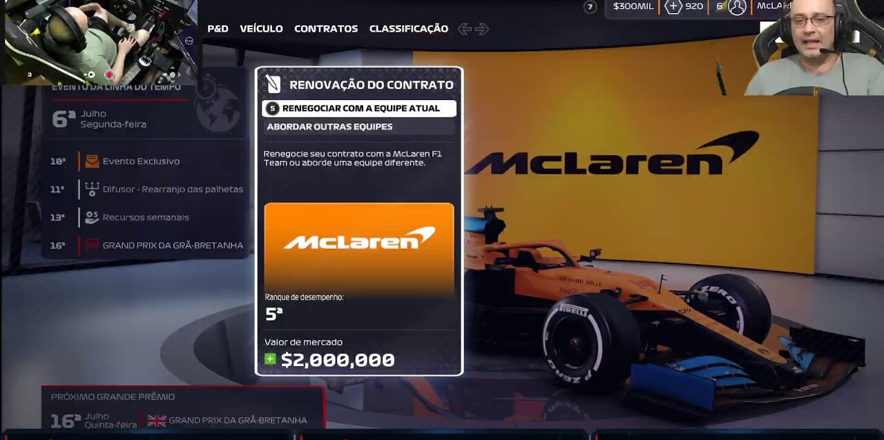 Classificação e Corrida com simulador de movimentos, GP da Áustria, modo Carreira