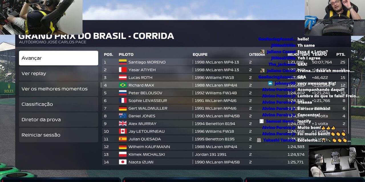 F1 -2020 -Interlagos - Carro do Senna 1990 Cambio Manual com Embreagem