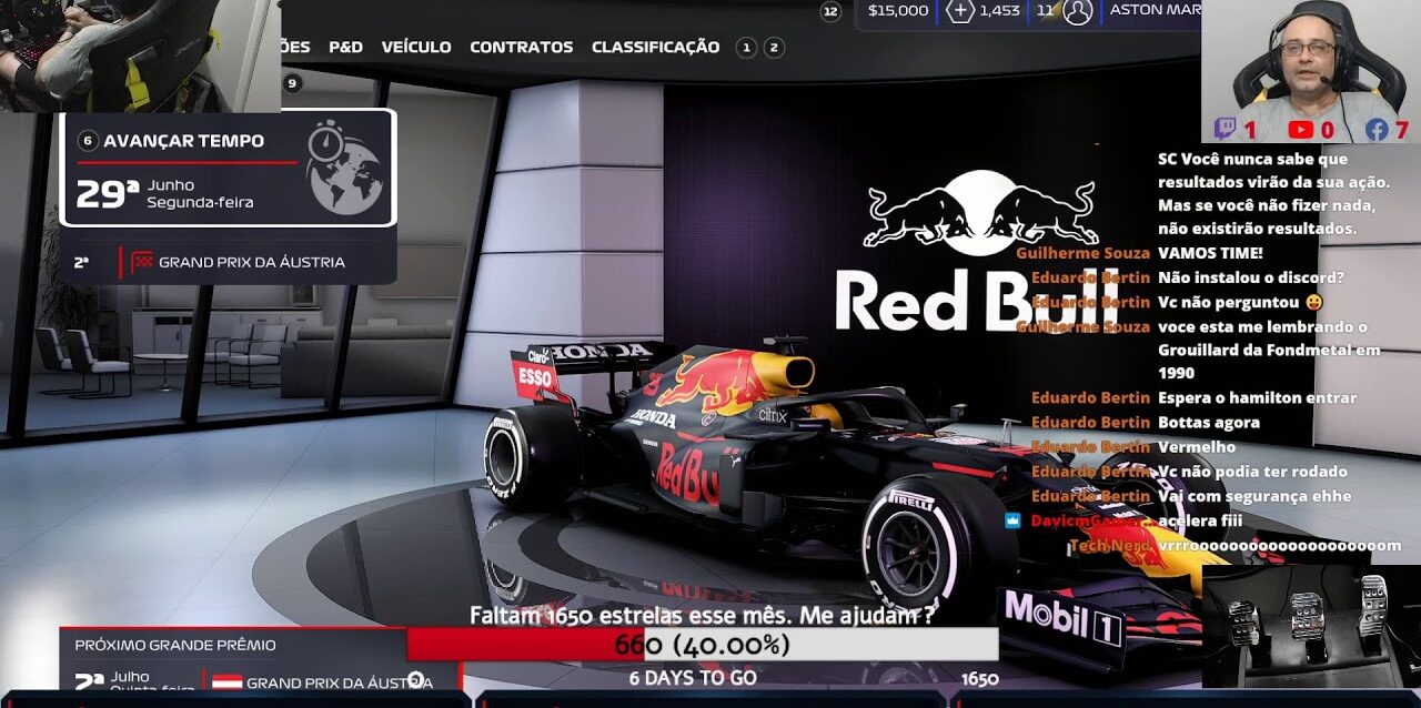 F1 -2020 - Red Bull - GP da França com simulador de movimentos - corrida 50%
