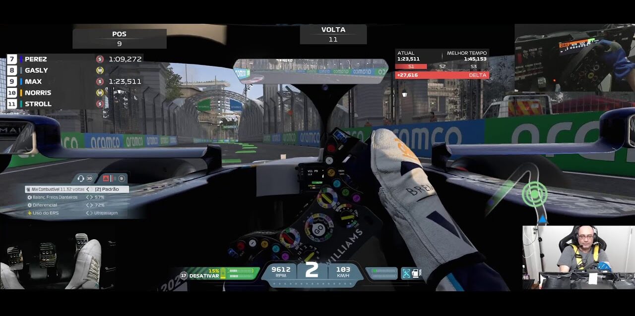 F1 2021 Treinos Livres Singapura com Chuva com simulador de movimentos