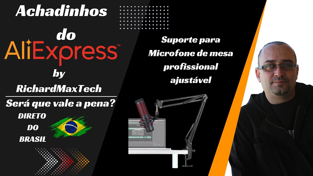 Suporte para Microfone de mesa profissional ajustável AliExpress do Brasil