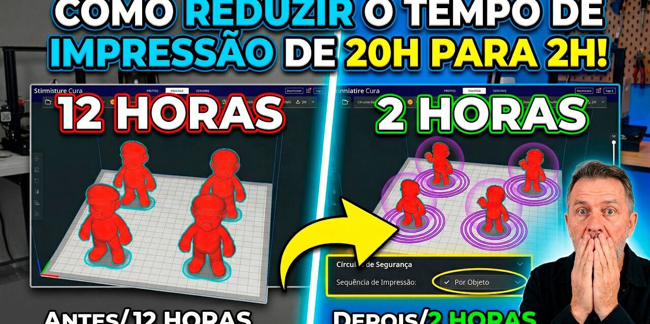Como reduzir o tempo de impressão 3D de 20h para 2h!