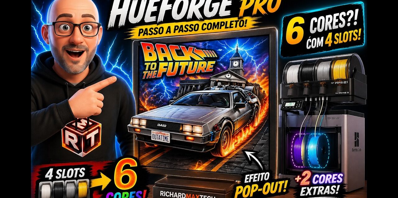 HUEFORGE COM 6 CORES NO CFS: O Guia Definitivo, Imprimi De Volta Para o Futuro 3D