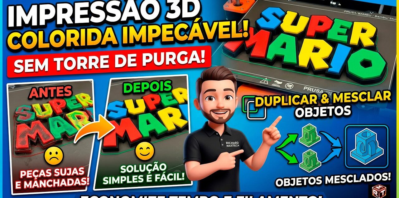 Peça suja na Impressão Colorida em 3D? Como resolver sem Torre de Purga!