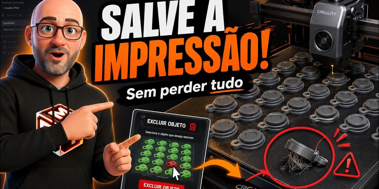 Como Excluir objeto durante impressão 3D