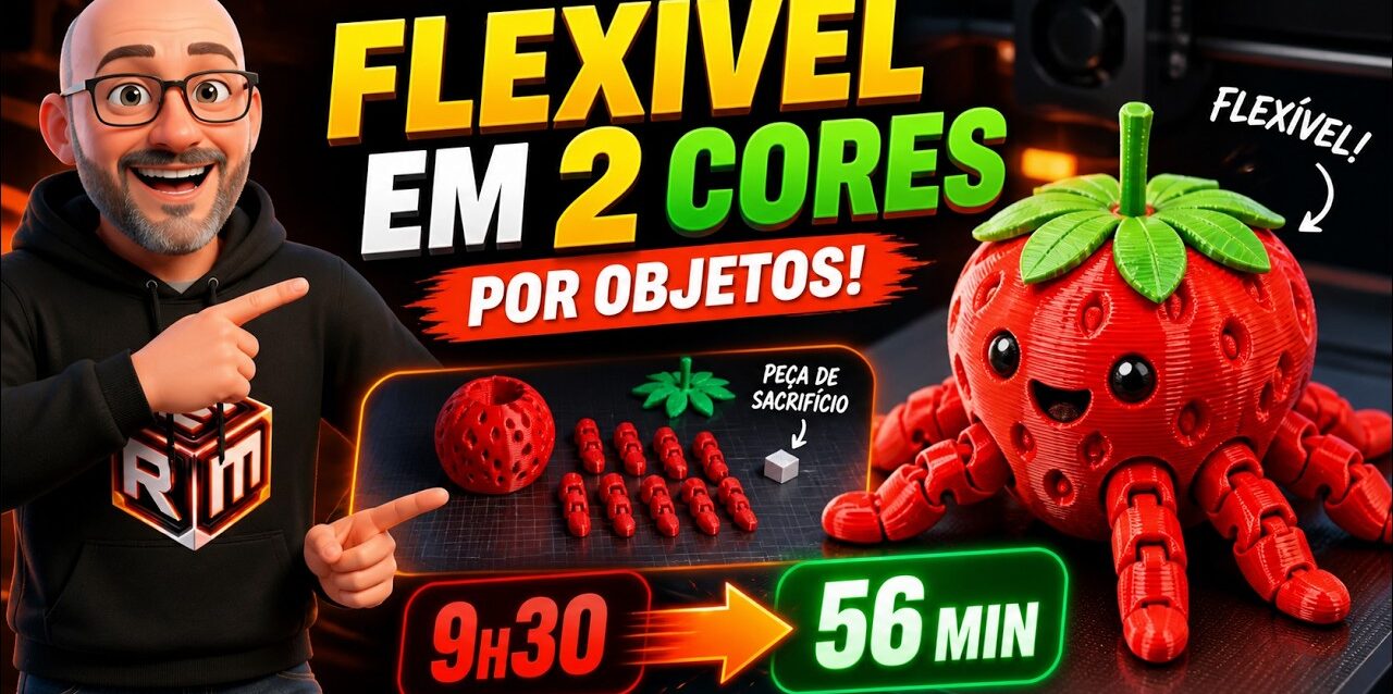 De 9 HORAS para 50 MINUTOS! Técnica secreta para Impressão 3D Multicolorida