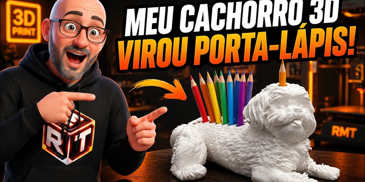 Transformei o meu cachorro 3D em um Porta-Lápis!